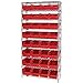 Quantum Storage Systems WR9-214BL 9-Tier Complete Wire Shelving System with 32 QSB214 Blue Store-More Bins, Chrome Finish, 24" Width x 36" Length x 74" Height