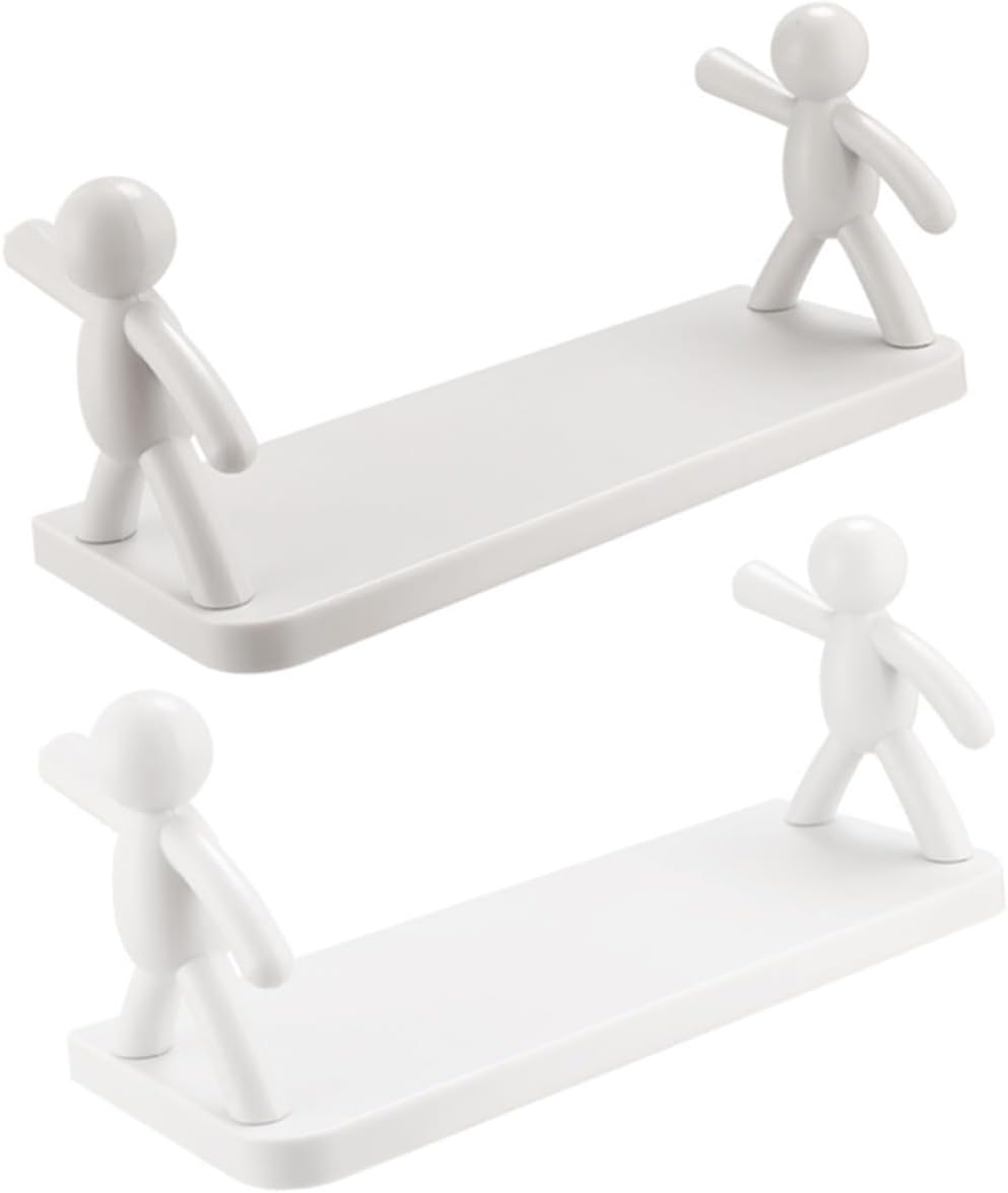 Vaguelly 2pcs Wall Hanging Storage Rack, PP Simple Multipurpose Shelf