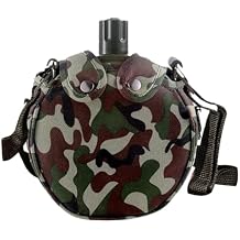 Canteen Water Bottle Leakproof Stainless Steel Canteen with Camouflage Cover & Strap, Portable Multi-Functional Canteen Water Bottle for Outdoor Camping Hiking, 550Ml,Canteen 5x7x2