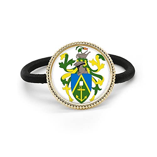 Pitcairn Islands emblema de metal plata en tocado y banda de goma