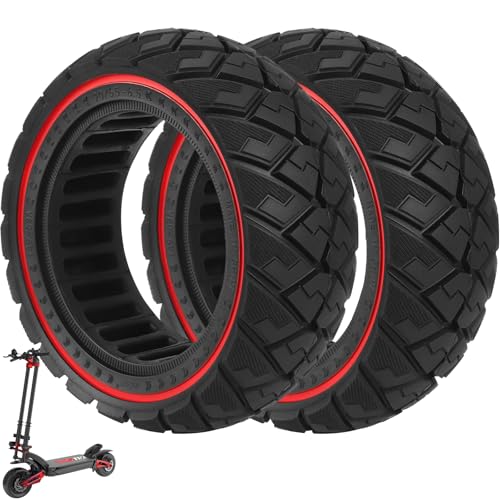 VOLOHAS 90/65-6,5 Vollreifen für Kukirin G4,Zero 11X,Dualtron Thunder/Kaabo Wolf Warrior/Macury Speedual Plus Elektroroller Vollgummireifen 11 Zoll Solide Reifen Pannensicher (Rot 2 Stück)