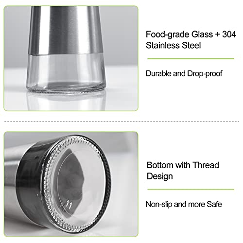 Olive Oil and Vinegar Dispenser Set, Vakoo 2 Pack Olive Oil Dispenser Cruet with Elegant Glass Bottle and Drip Free Design - Thumbnail 2