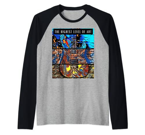 Guitarrista, ventilador de guitarra eléctrica, ventilador de arte, guitarrista Camiseta Manga Raglan
