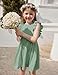 Arshiner Toddler Girl Dresses Ruffle Sleeve Dress for Girls Kids Summer Casual Beach Backless Sundresses Green Toddler Dress 2T