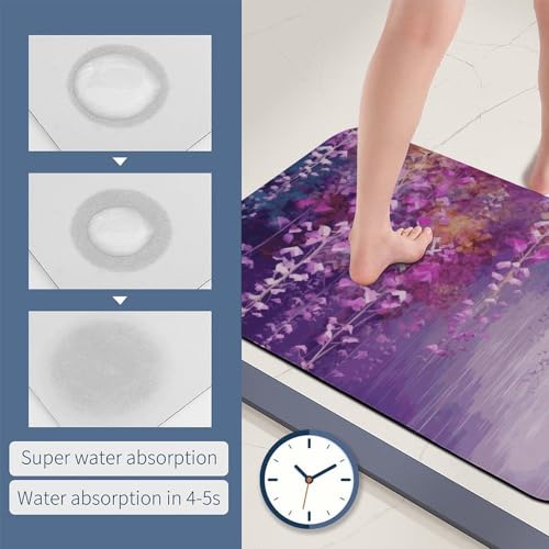 Tapis absorbant fleurs abstraites pour intérieur et extérieur