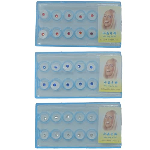 Image of Dental Tooth Gems Decoration Tooth Gem DIY Professional Tooth Crystal Kit Teeth Jewelry for Reflective Teeth Ornament Decor 10Pcs /Box (Multi-colored)