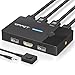 AILVLVNG HDMI KVM Switch 2 PC 1 Monitor 4K@60Hz USB KVM Switches für 2 Computers sich teilen Einen Monitor und Eine Tastatur/Maus, mit Desktop Controller und 2 USB Kabeln, Plug and Play