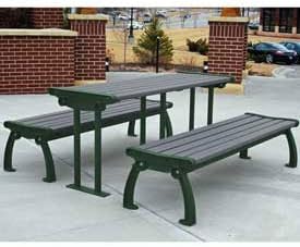 Heritage Picnic Table, Recycled Plastic, 6 Ft, Green & Gray