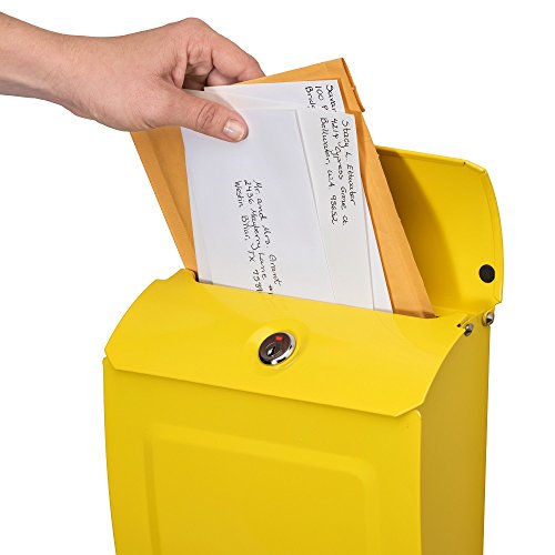 Architectural Mailboxes 2594Y Aspen Wall Mount Mailbox, C1, Yellow #TOP1