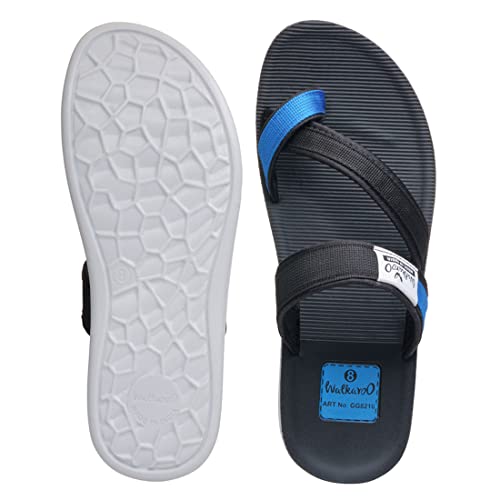 Image of Walkaroo Mens Sandal Black Blue Sandals - 6 UK (GG8210)