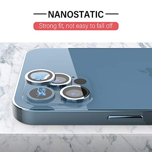 [5 Pack] UniqueMe Compatible with iPhone 12 Pro Camera Lens Protector Camera Cover Protection [Easy Installation] HD Clear [Anti-Scratch] [Fit Well for Camera]- Pacific Blue - Thumbnail 3