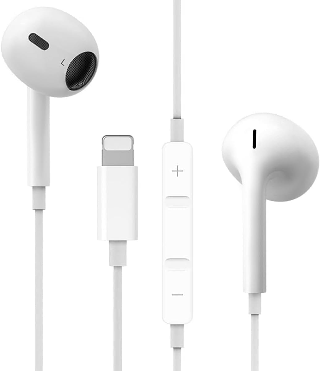 Wired Headphones for iphone,[MFi certified] HiFi stereo noise-canceling wired in-ear headphones, built-in microphone and volume control, compatible with iPhone 14/13/SE/12/11/XR/8/7/XS