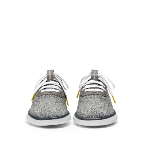 Cole Haan Cole Haan mens Generation Zerogrand Stitchlite Sneaker, Glacier Gray/Gray Pinstripe Knit/Cyber Yellow/Optic White, 9 US