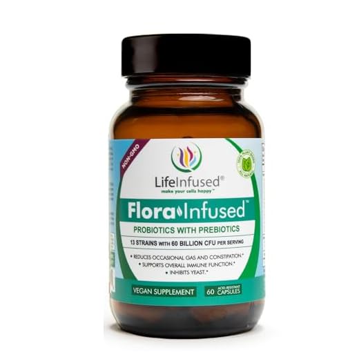 Life Infused - Flora Infused Probiotics with Prebiotics – 50 Billion CFU, 13 strains, a Proprietary Enzyme Blend to Promote Digestive Health and Enhance Immune Function. Vegan - 60 Capsules