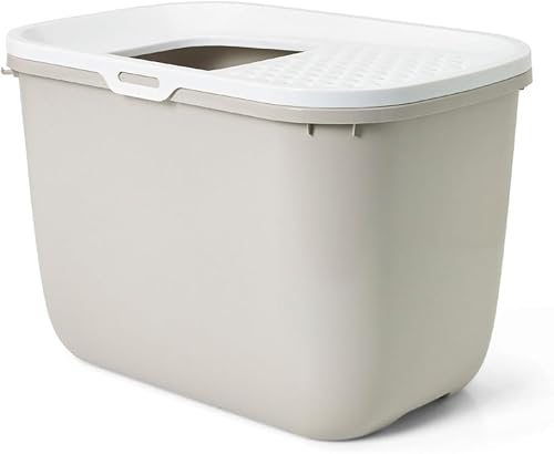 Arenero Cubierto Savic Aseo Hop In Moka - Fácil Limpieza Bandeja de Arena Con Tapa Ranurada para Gatos Grandes