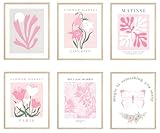 Jiovbiol Flower Market Wall Art for Room Decor Aesthetic，Pink Danish Pastel Wall Art Prints for Girls Dorm,Buttefly Wall Art，Unique Room Decor for Girls Dorm(Unframed 8x10in)