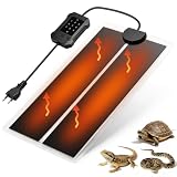 Nobleza Tappetino Riscaldante per Rettili 10 Livelli Temperatura, 7W Piastra Termica per Terrari, 28x15cm Auto-Riscaldamento Termostato per Tartarughe/Gecko/Serpenti/Anfibi/Lucertole