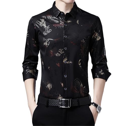 Chemise dragon homme en tissu premium d'automne avec finitions business haut de gamme