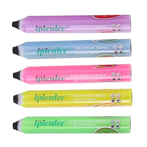 Ipienlee 10Pcs Pencil Erasers Eraser Funny Portable Cube Pen-Style Eraser Eraser For Artist Or Students 5 Color Jelly Erasers #TOP1