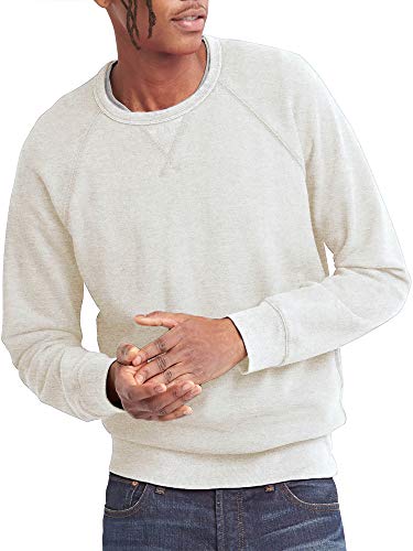 Hat and Beyond Mens French Terry Crewneck Sweatshirt Lightweight Fleece Pullover Sweater(Small,1hc18_Oatmeal Heather)