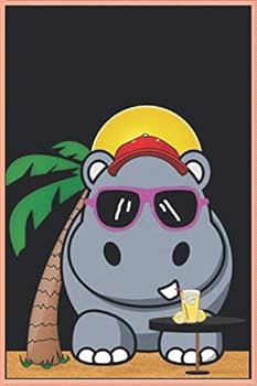 Beach Hippo : Doted Grip Journal 6 X 9 Inches Notebook with 120 Cream Colored Pages and Hippo Cover