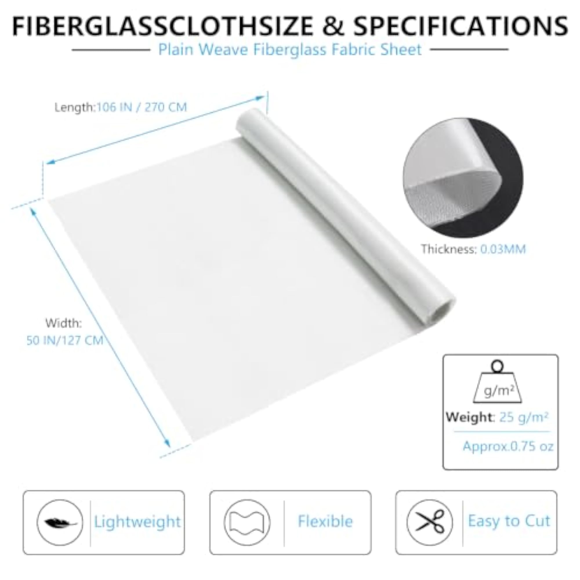 Fiberglass Cloth Plain Weave Fiberglass Mat