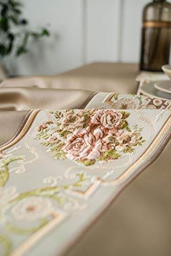 Nappe rectangulaire 150x260cm cache misère et protège table brodée - 6