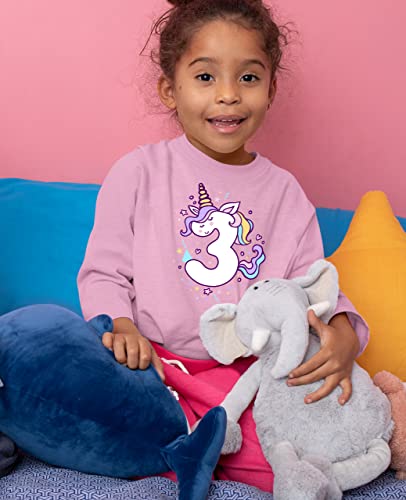 Image of Unicorn 3rd Birthday Shirts for Toddler Girls Outfit 3 Year Old Third Three Shirt