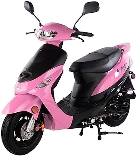 HHH 49cc/50cc Scooter Gas Street Scooter Moped for Youth and Adult with Rear Storage Trunk (Black)