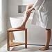 TeakAura Teak Corner Shower Stool 15in, Wood Shower Bench Seat with Storage Shelf, Waterproof Shower Foot Stool for Shaving Legs, Ideal for Inside Shower or Bathroom