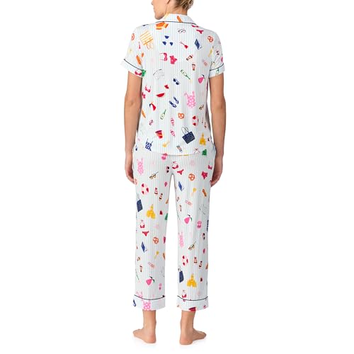Image of kate spade new york Short Sleeve Cropped Pant PJ Set