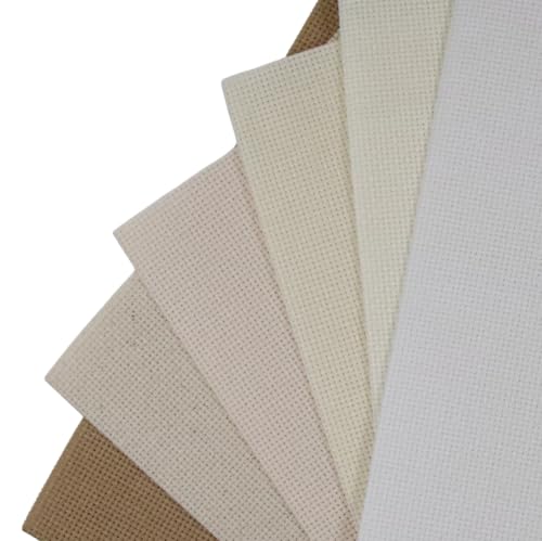 Image of KCS 6 pc of 12 inch x 18 inch (30cmx45cm) Counted Cotton Aida Cloth Cross Stitch Fabric (16CT-D)