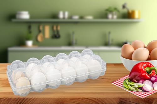 Image of ARTO Premium Egg Storage Trays - 4 Pack Reusable Clear Egg Cartons for Fridge - Stackable Egg Keeper & Kitchen Bin - Break-Resistant Plastic Organizer for Deviled Eggs & Fresh Eggs (4 Count)