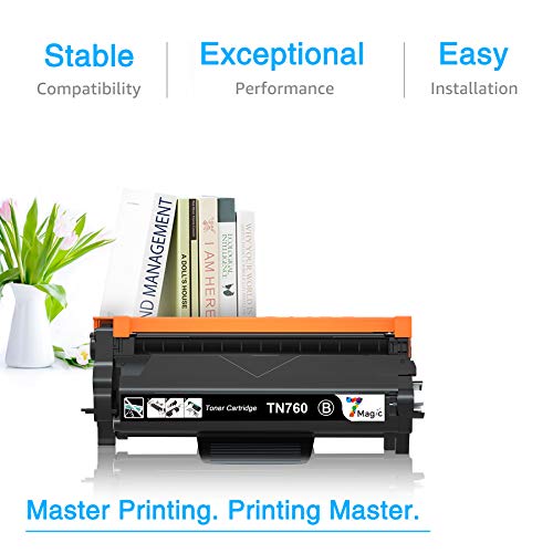 7Magic Compatible Toner-Cartridge Replacement For Brother Tn760 Tn730 Tn-760 Tn-730 For Dcp-L2550Dw Hl-L2350Dw Hl-L2370Dw Hl-L2370Dwxl Hl-L2370Dw Hl-L2390Dw Hl-L2395Dw Mfc-L2710Dw (Black) #TOP1