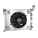 CFOTIXAR #13200 3-Row Radiator Shroud Fan For 2011-2021 Jeep Grand Cherokee Dodge Durango 5.7L V6 V8 alumin Radiador for 11-21 3.0L 3.6L 6.4L Limited Overland Summit Citadel Sport Utility 4-Door