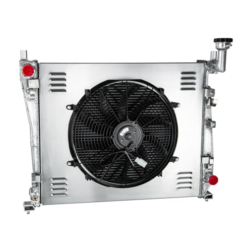 CFOTIXAR #13200 3-Row Radiator Shroud Fan For 2011-2021 Jeep Grand Cherokee Dodge Durango 5.7L V6 V8 alumin Radiador for 11-21 3.0L 3.6L 6.4L Limited Overland Summit Citadel Sport Utility 4-Door