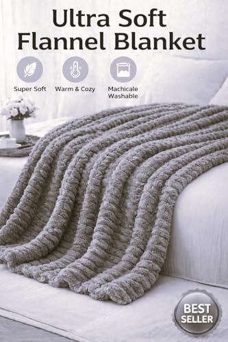 Image of WONJU Ultra Plush Mink Blanket | Soft Warm Fleece Blanket for Double Bed | Luxury Winter Blanket for Bed, Sofa, Couch & Travel | Machine Washable (Gery)