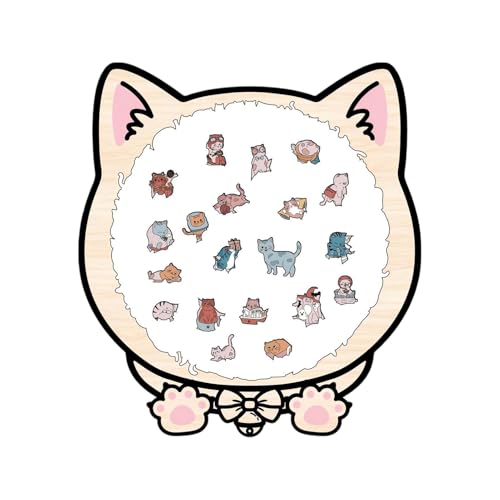 De Animales,Juguete Tablero Enmarcado Gato con 135 Piezas | Madera Infantiles | para Niño Niña Adulto Mayor Amigo Decoración del Hogar Juego De Mesa Actividad