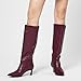 GENSHUO Knee High Boots for Women 2.3 Inch Low Kitten Heel Long Tall Boots with Pointed Toe Winter Fall Sexy Fashion Comfortable Dress Shoes Wine Red Size 9