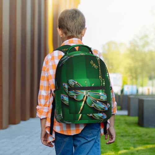 Sac à dos étudiant libellule verte pour écolière résistant à l'eau - 7