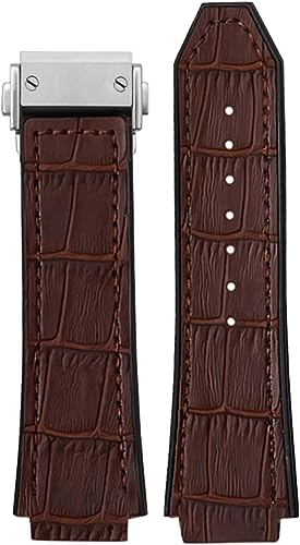 Bracelet de montre en cuir Hublot Big Bang marron avec boucle papillon élégante