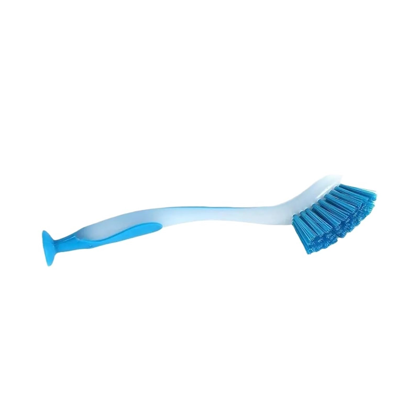 4pcs Multifunctional Pot Cleaning Brush Vertical Dishwashing Kitchen Suction Cup Type Sink Scrub LongHandle Tool(Blue)