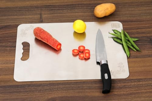Image of Stainless Steel Chopping Board for Kitchen,Fruit and Vegetable Cutting & Chopping Board (Meduim Size)