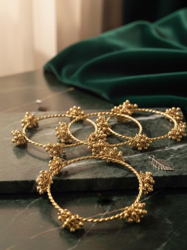 Image of Swara Creations Traditional Kashmiri Ghungroo Latkan Bangles Set for Women and Girls|Set of 4 Bangles