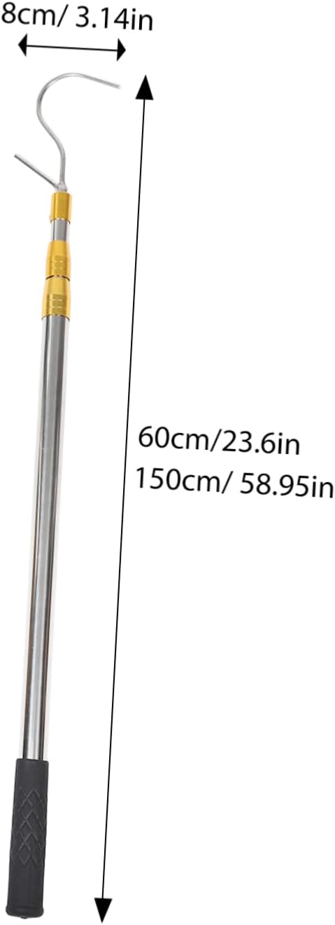 Rv Awning Opener Rod Tent Camping Gear Stainless Steel Hook Telescopic Pole for Rv Awning and Tent