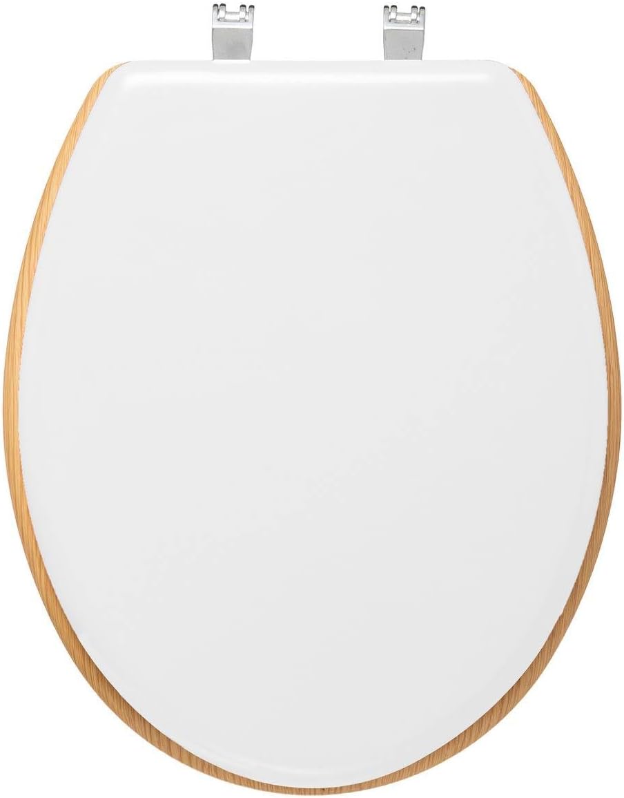 5 five simply smart FIVE-174669A Five Wooden Toilet Seat White and Natural, cm