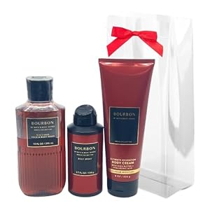 Bath & Body Works Bourbon for Men 3pc Gift Pack – Holiday – Wash, Cream, Spray