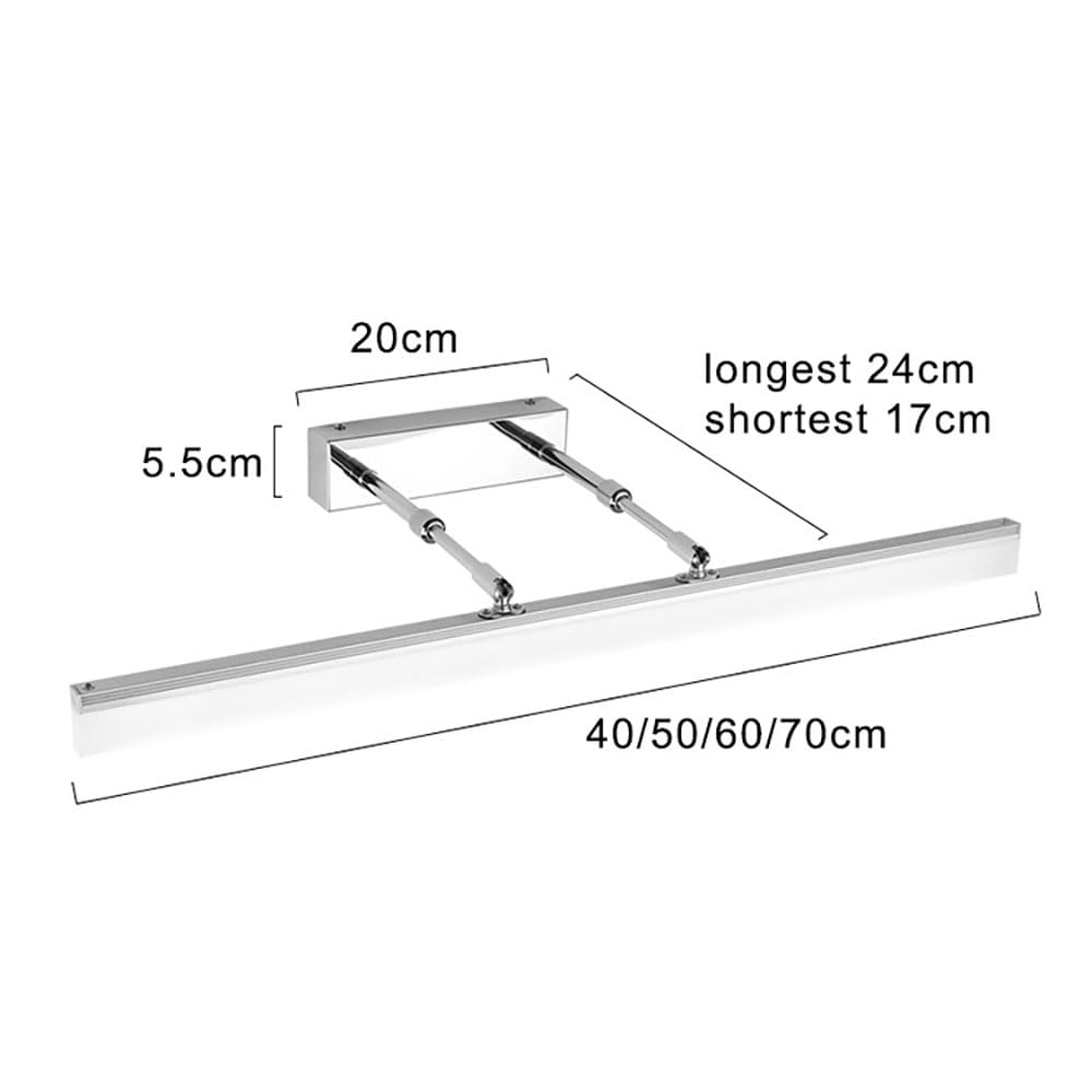 Générique Złota lampa ścienna do łazienki Regulowana lampa ścienna do luster i galerii 60 cm białe światło (ciepłe światło 60 cm)