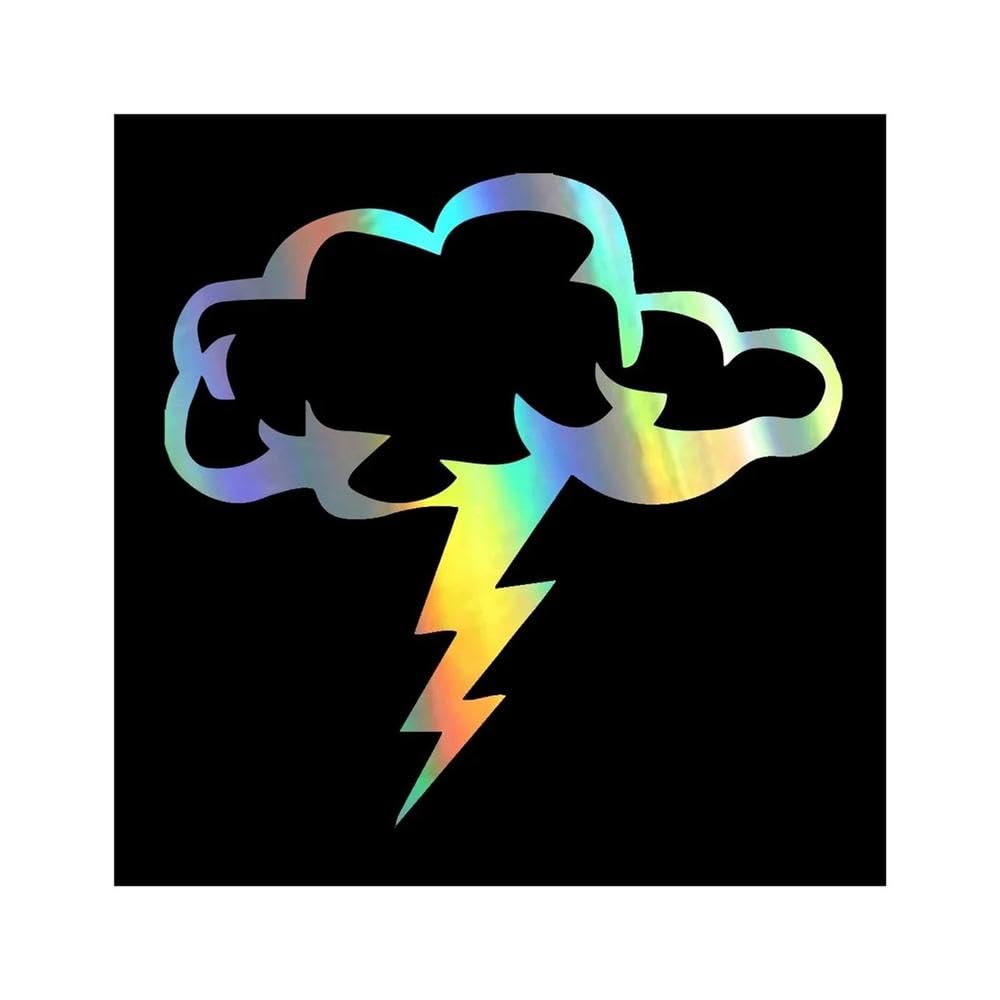 Auto Accessory Loverly Clouds and Lightning Vinly Decal Cool Car Window(Laser,25cm)