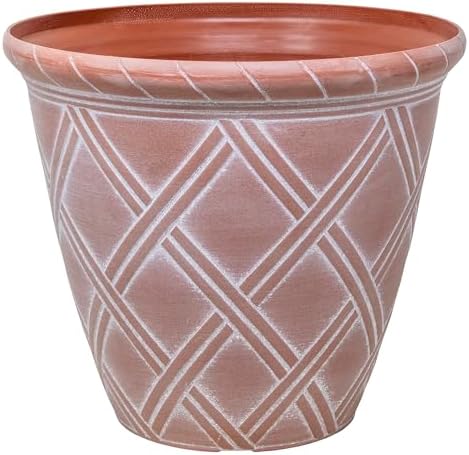 Garden Elements Trellis Decorative Lattice Planter, Terracotta, 1...